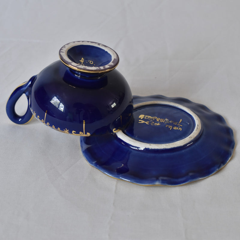 ア.ドラサンヴァル A.Dressinval コーヒーカップ＆ソーサー ブルー A