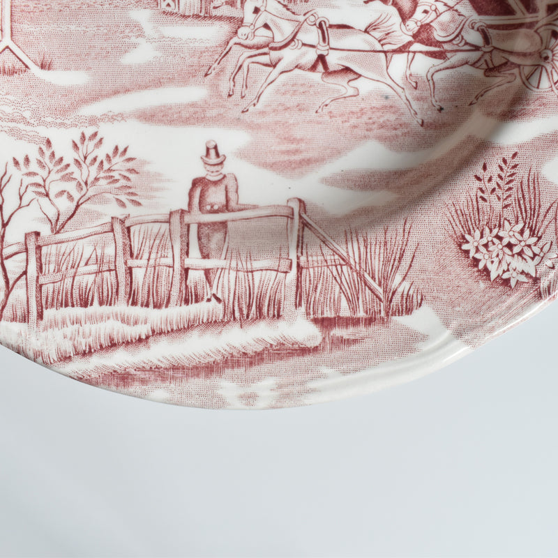 Vintage Deep Plate, English Style rouge D