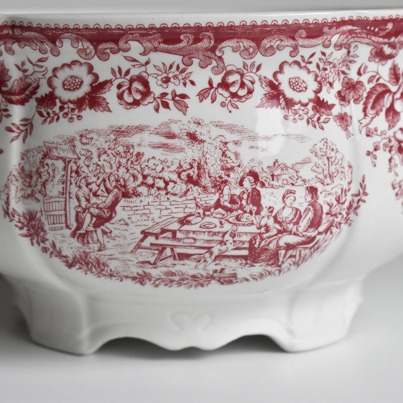 Vintage Soup Tureen, Lunéville Tradition (Red)