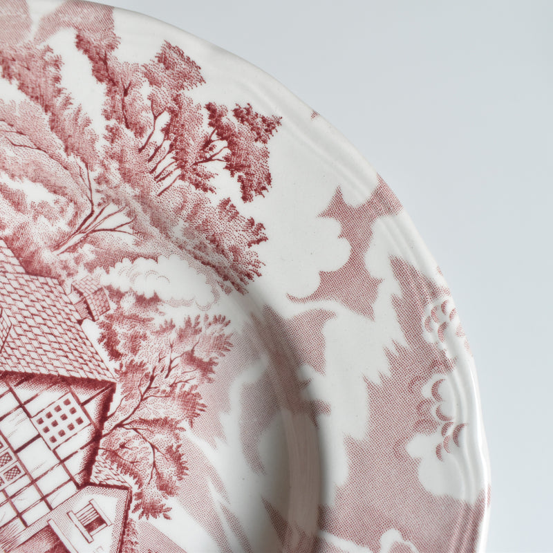 Vintage Deep Plate, English Style rouge D