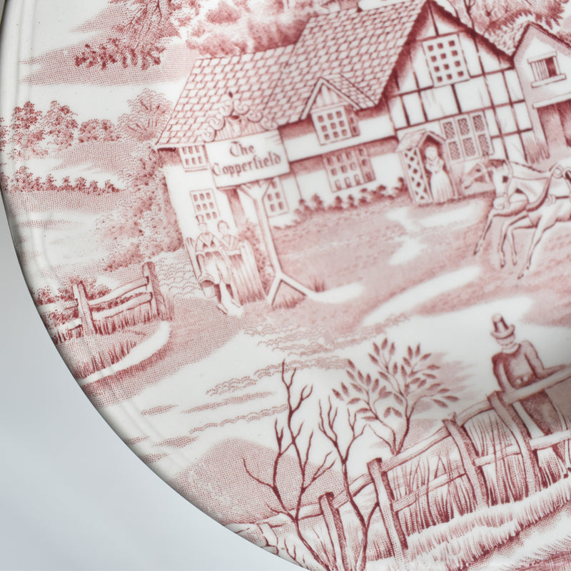 Vintage Deep Plate, English Style rouge D