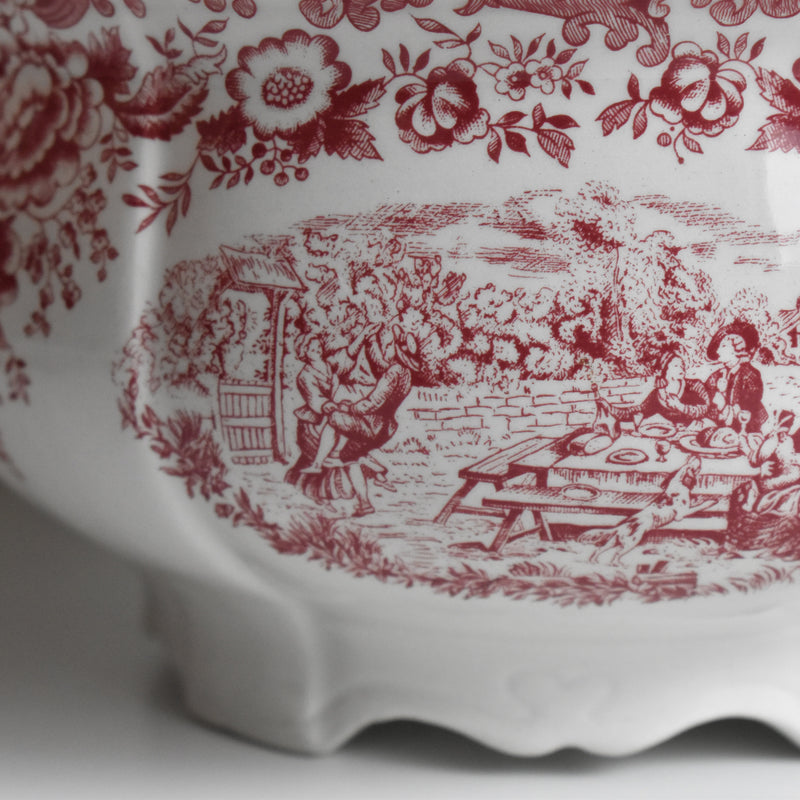 Vintage Soup Tureen, Lunéville Tradition (Red)