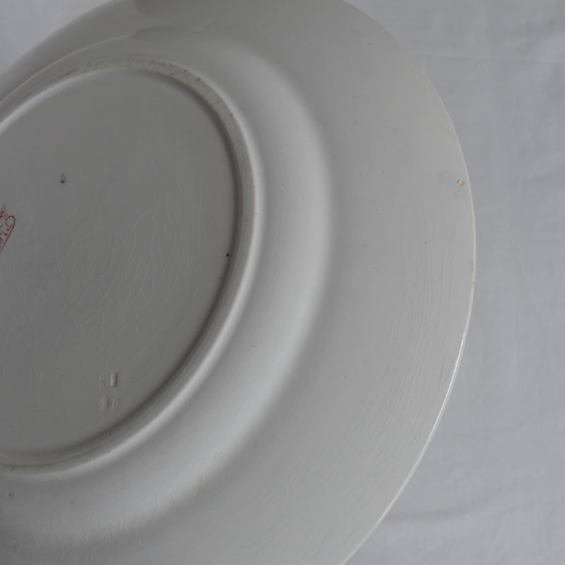 Antique large round plate K&G Luneville Platane