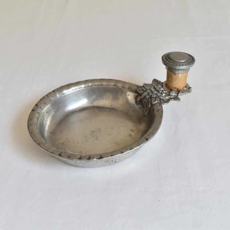 Vintage Pewter Bottle Tray and Cork