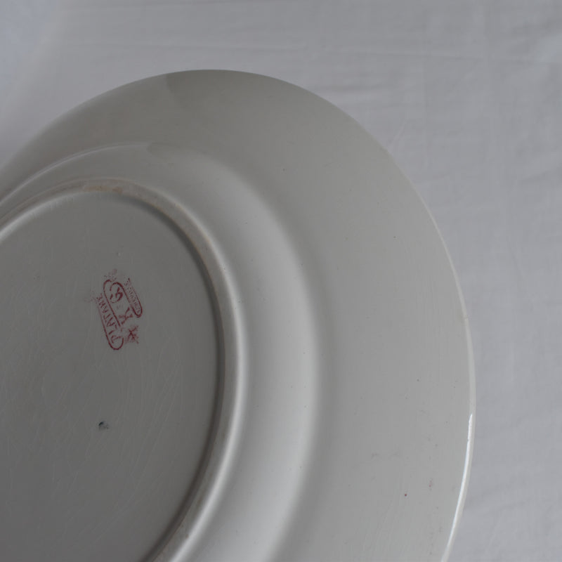 Antique large round plate K&G Luneville Platane