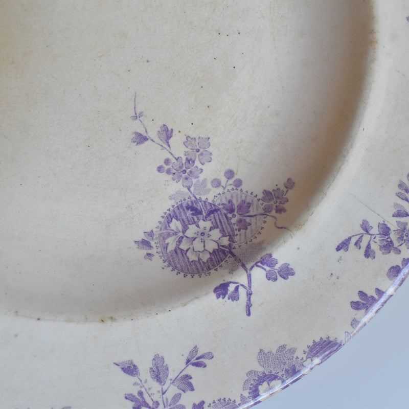Antique Deep Plate Ron Ui Hanoi (Purple) B