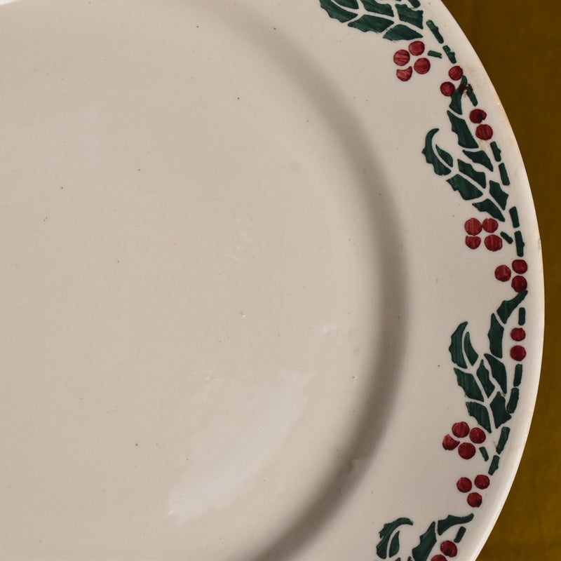 Antique Plate - Creil & Montereau, Houx (Holly)
