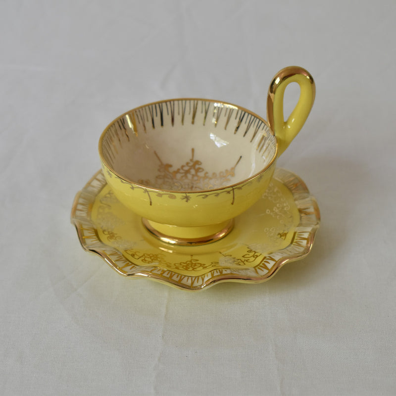 ア.ドラサンヴァル A.Dressinval コーヒーカップ＆ソーサー イェロー A