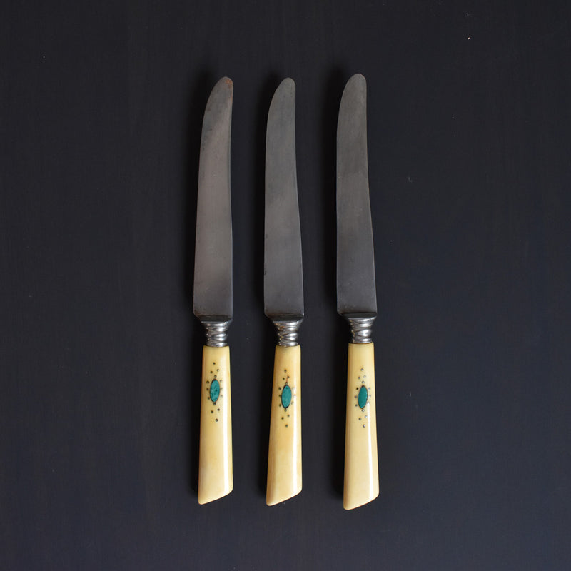 Vintage knife, horn, 3-piece set