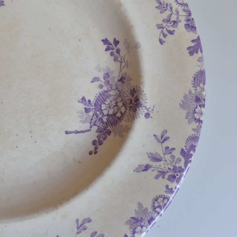 Antique Deep Plate Ron Ui Hanoi (Purple) B