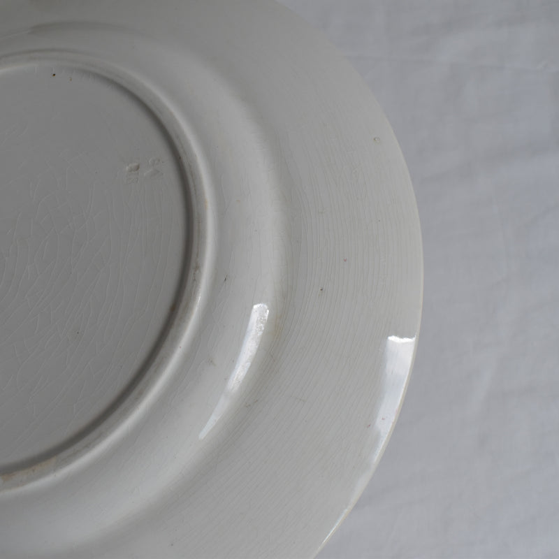 Antique large round plate K&G Luneville Platane