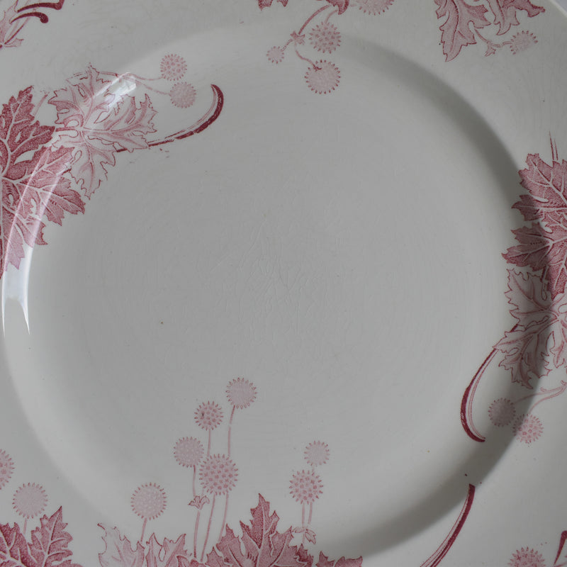 Antique large round plate K&G Luneville Platane