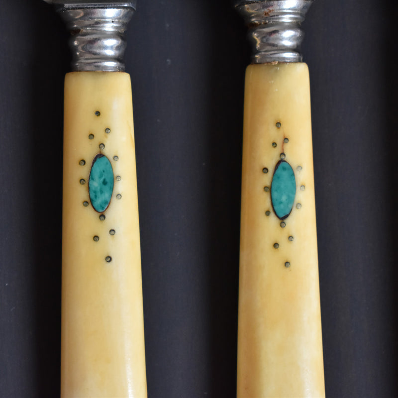Vintage knife, horn, 3-piece set