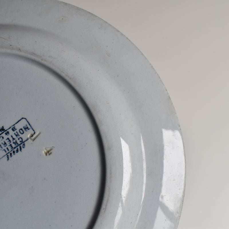 Antique Plate Creil et Montereau Japon 21.5cm E