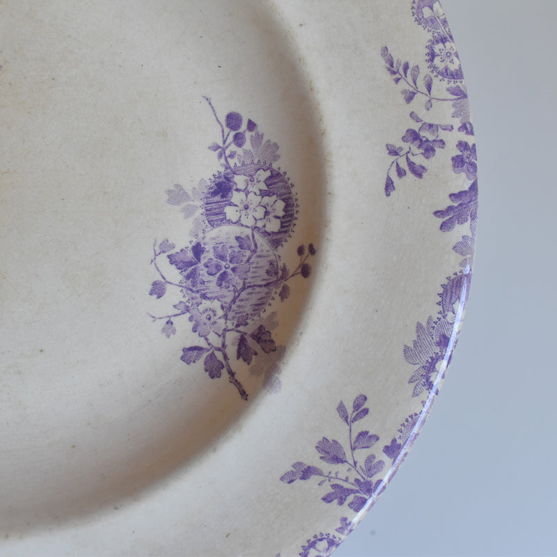 Antique Deep Plate Ron Ui Hanoi (Purple) B