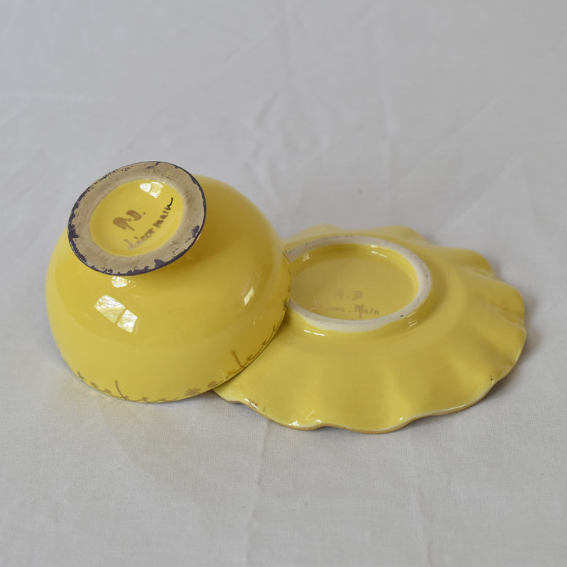 ア.ドラサンヴァル A.Dressinval コーヒーカップ＆ソーサー イェロー A