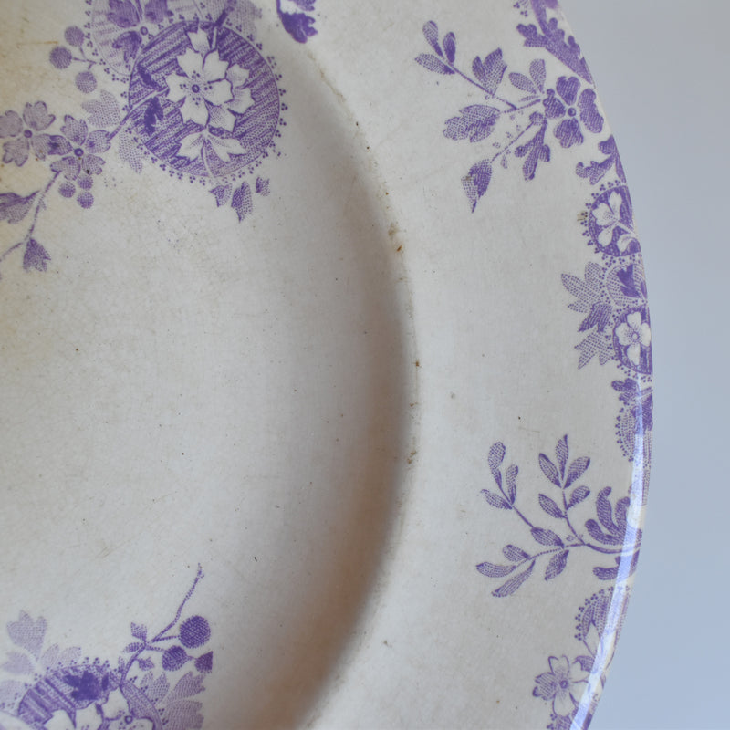 Antique Deep Plate Ron Ui Hanoi (Purple) B
