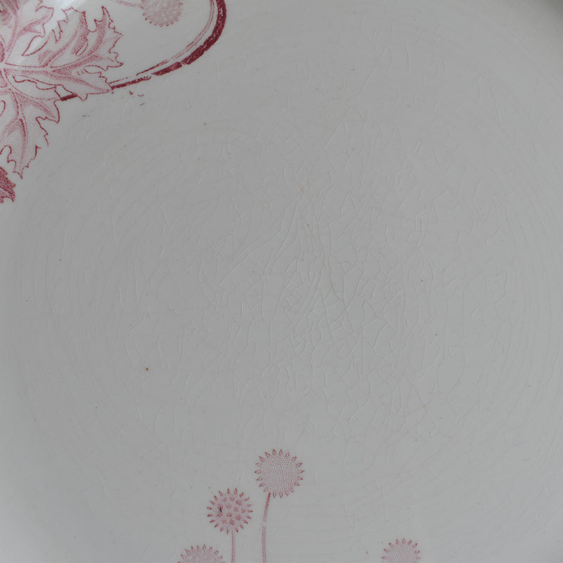Antique large round plate K&G Luneville Platane