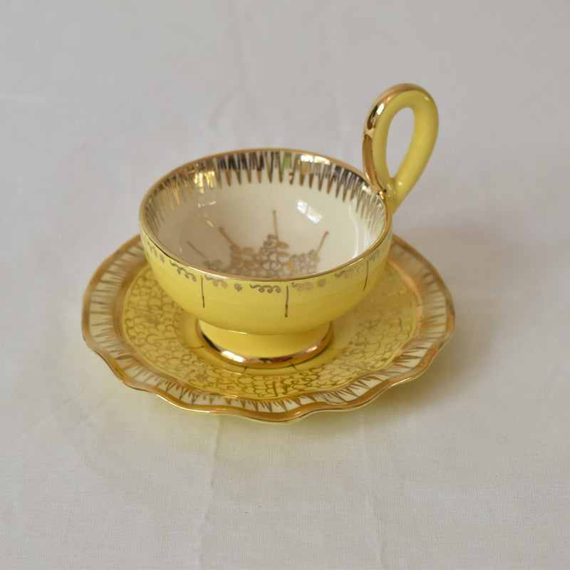 ア.ドラサンヴァル A.Dressinval コーヒーカップ＆ソーサー イェロー B