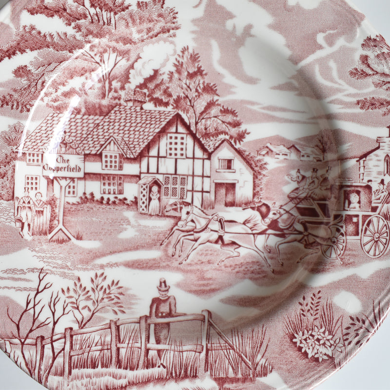 Vintage deep plate English Style Rouge E