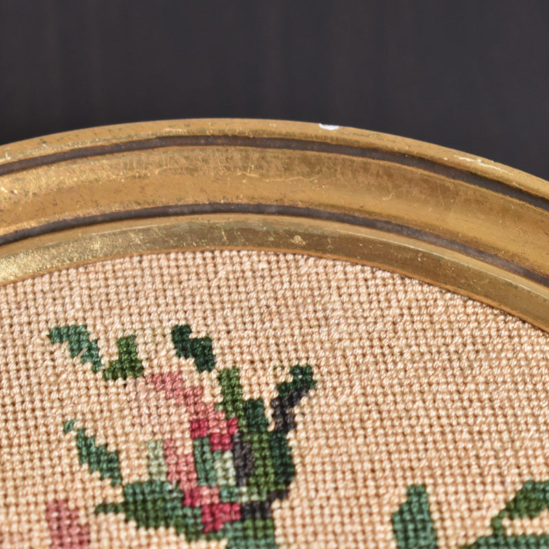 Antique Frame Round with Cross Stitch