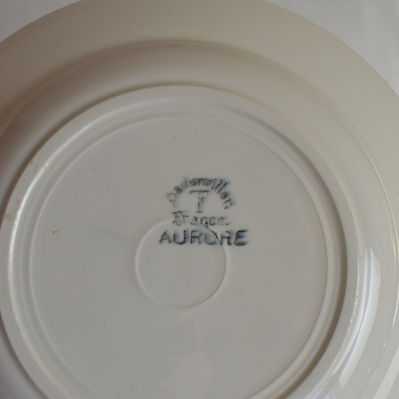 Antique Deep Plate Badonviller Aurore G