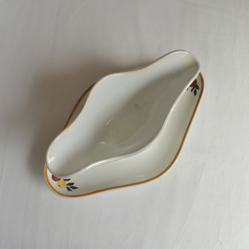 Vintage Sauce Boat Moulin des Loups Orange
