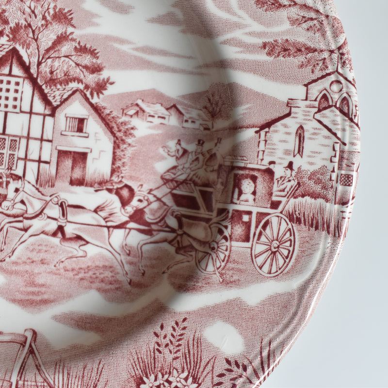 Vintage deep plate English Style Rouge E