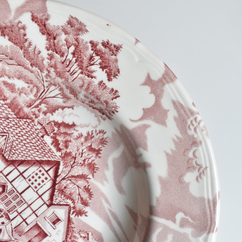 Vintage deep plate English Style Rouge E
