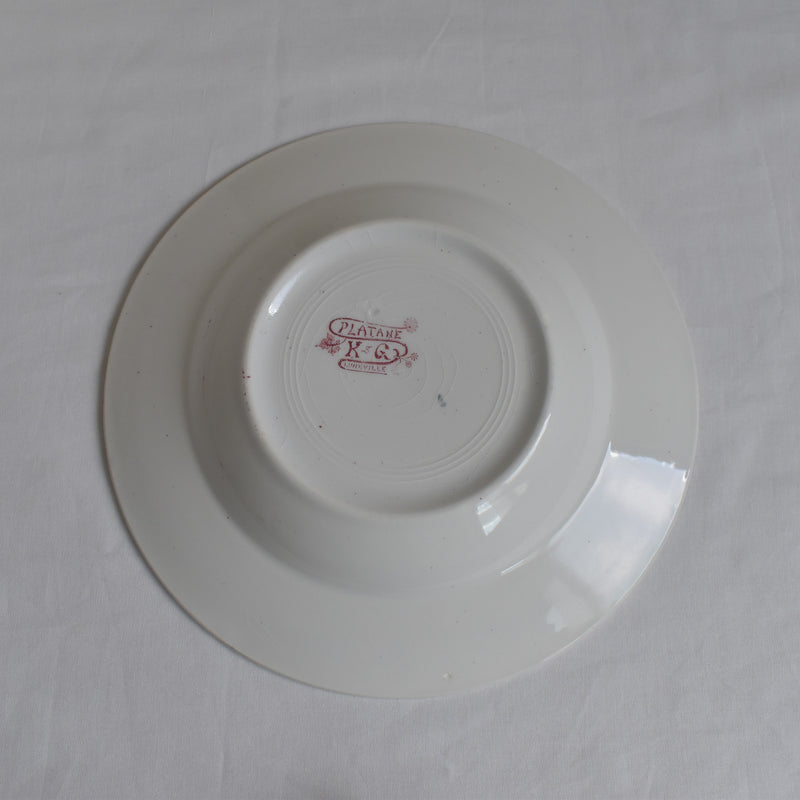 Antique Deep Plate K&G Luneville Platane A