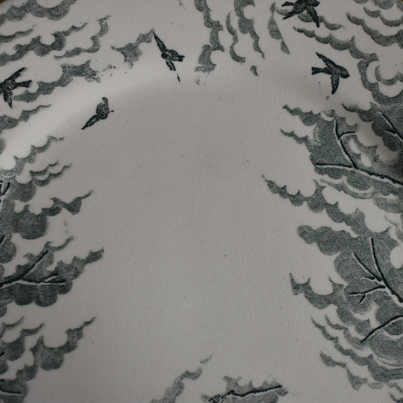 Antique Dessert Plate, Sarreguemines "Neige" (Snow) A