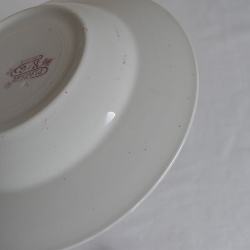 Antique Deep Plate K&G Luneville Platane A