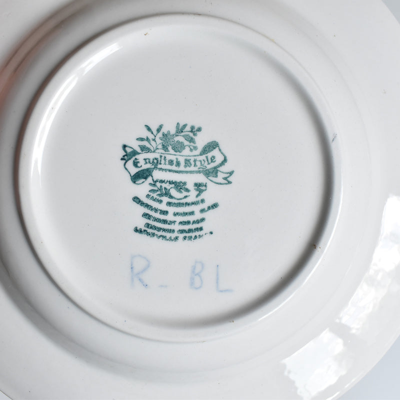 Vintage deep plate English Style rouge F