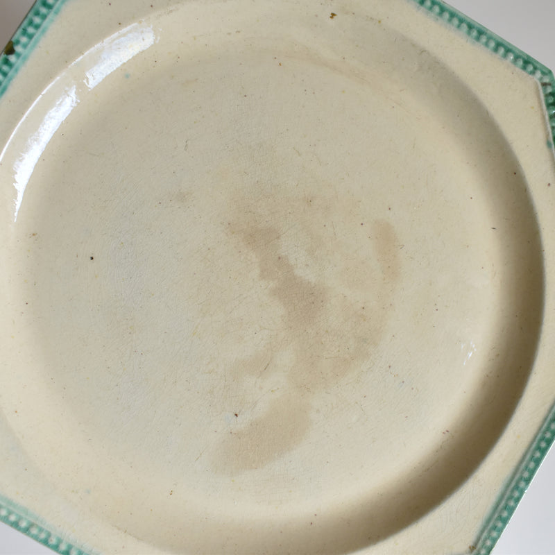 Antique Octagonal Plate, Liseret Vert C