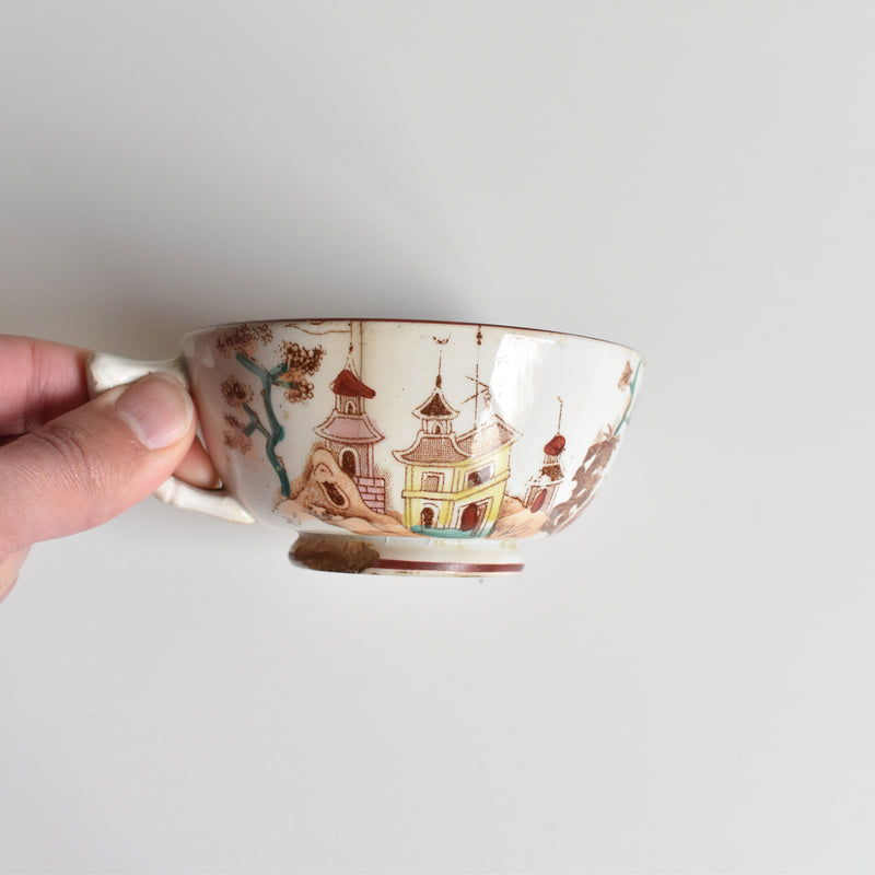 Antique cup & saucer Sarreguemines Kyoto C