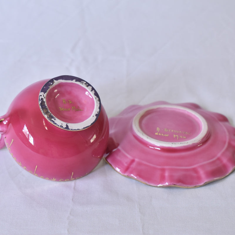 ア.ドラサンヴァル A.Dressinval コーヒーカップ＆ソーサー ピンク A