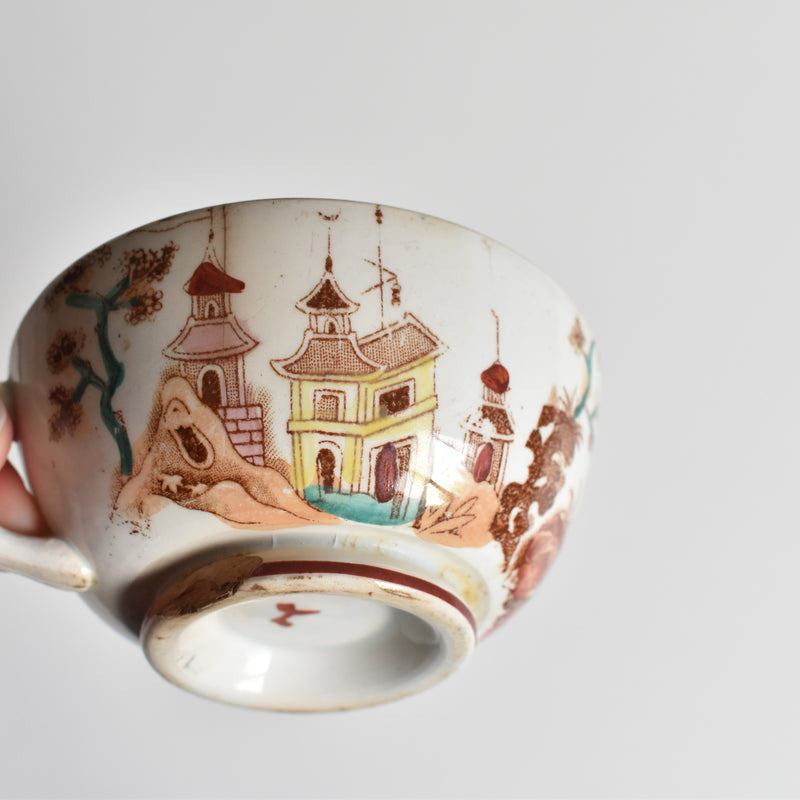 Antique cup & saucer Sarreguemines Kyoto C