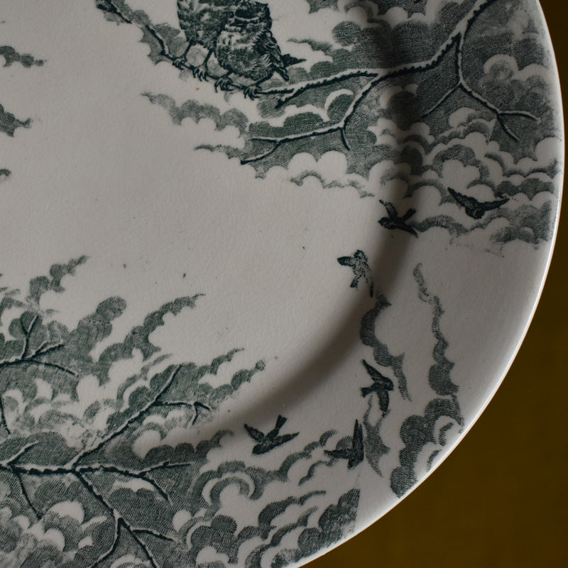 Antique Dessert Plate, Sarreguemines "Neige" (Snow) B