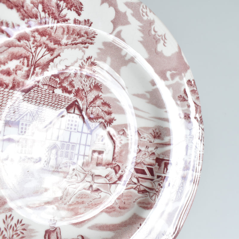 Vintage deep plate English Style rouge F