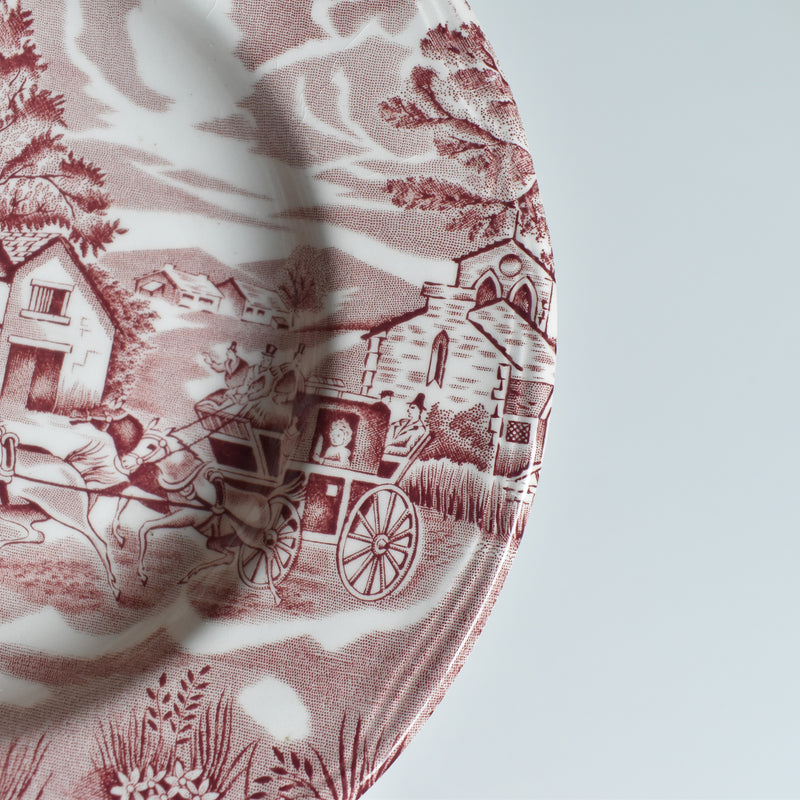 Vintage deep plate English Style rouge F