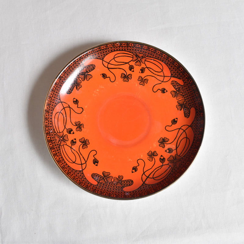 Antique Cup & Saucer, Sarreguemines, Trefle B