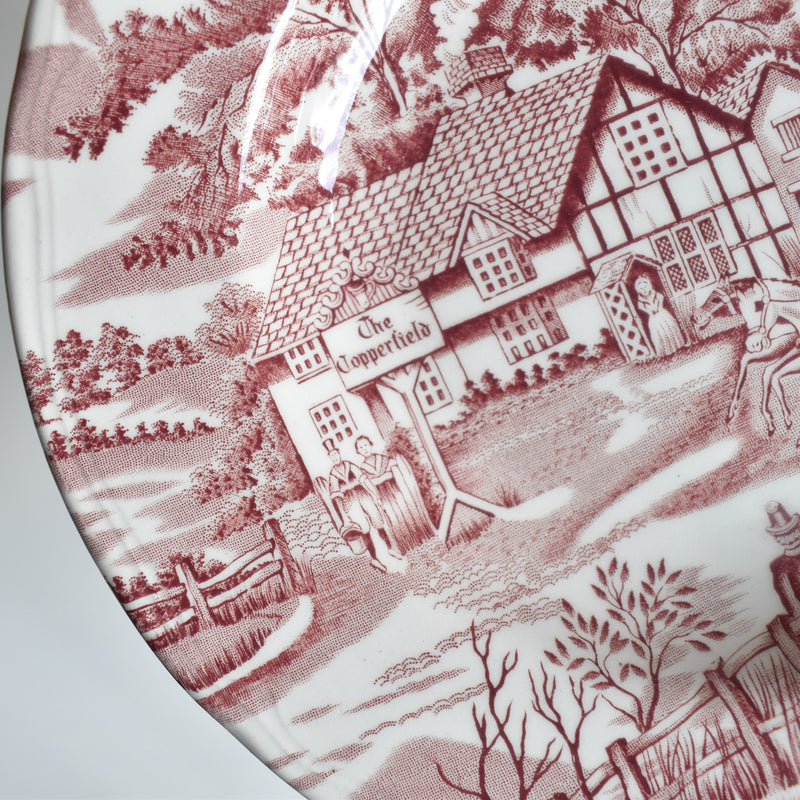 Vintage deep plate English Style rouge F