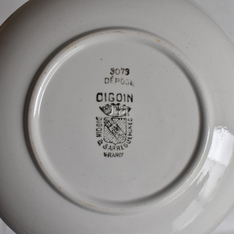 Antique Cup & Saucer, Sarreguemines, Trefle B