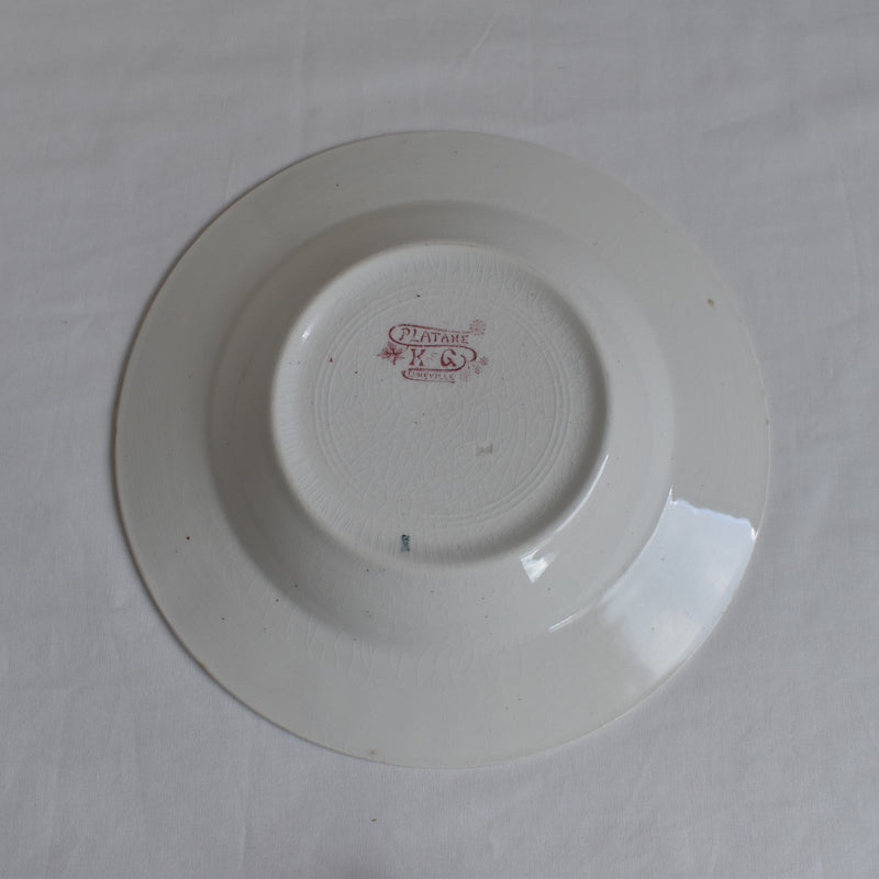 Antique Deep Plate K&G Luneville Platane B