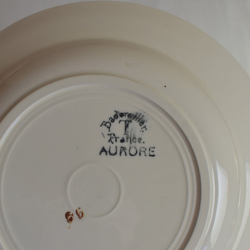 Antique Deep Plate Badonviller Aurore H