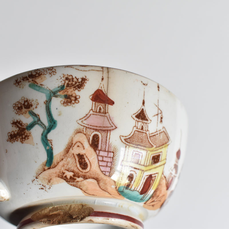 Antique cup & saucer Sarreguemines Kyoto C