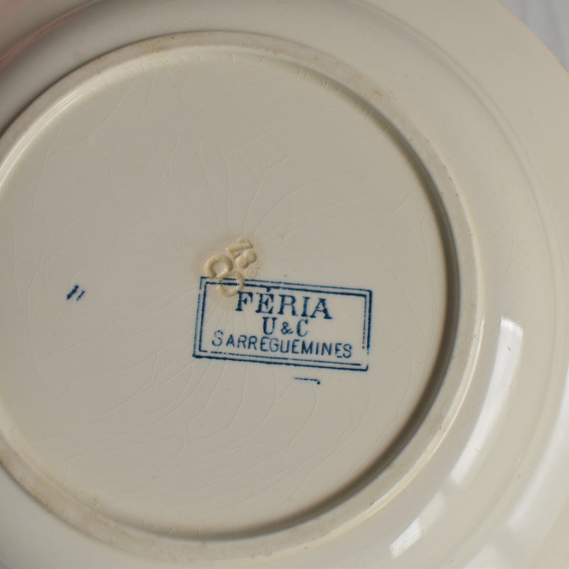 Antique deep plate U&C Sarreguemines Feria C