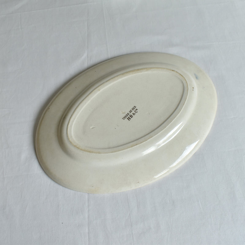 Antique Oval Plate HB&C Terre de fer