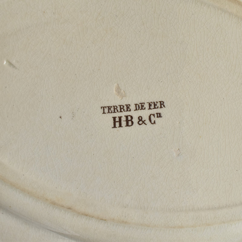 Antique Oval Plate HB&C Terre de fer