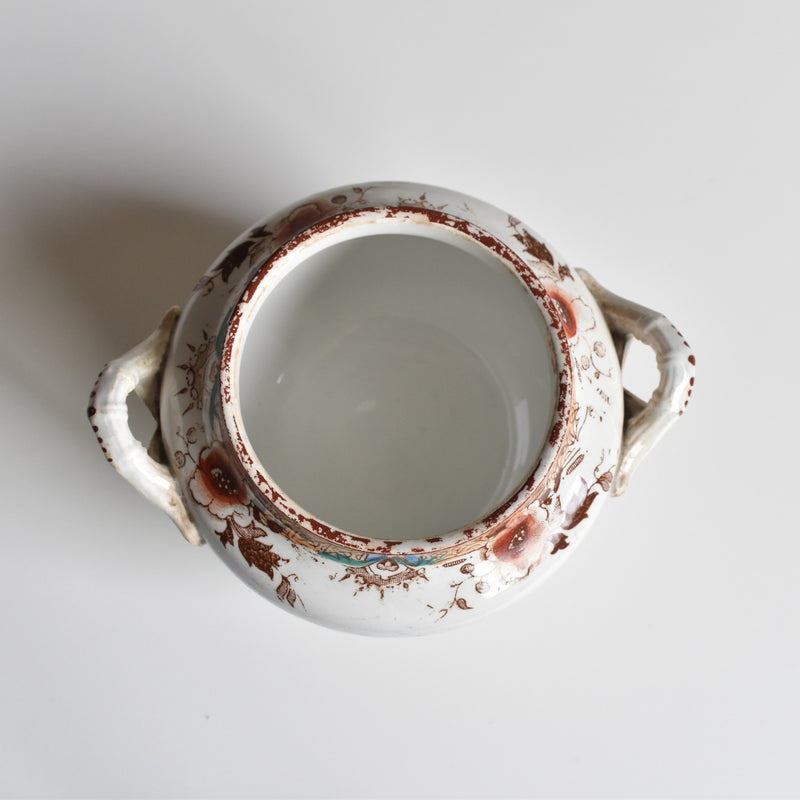 Antique sugar pot Sarreguemines Kyoto